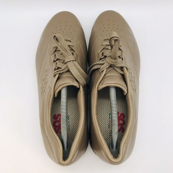 SAS Free Time Taupe Leather Women's 12W Shoes Comfy Lace Up Walking Sneakers - Picture 5 of 13